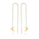 Boucle d'oreille dauphin en chaîne argentée